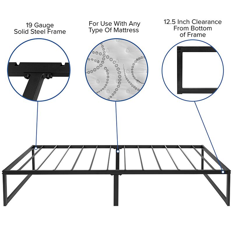 14 in Metal Platform Bed Frame in a Box (No Box Spring Required) - Twin