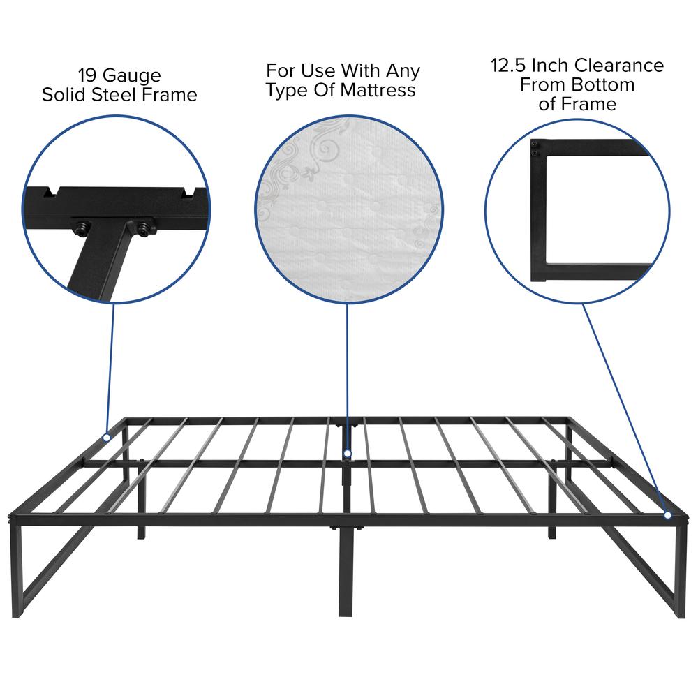 14 in Metal Platform Bed Frame with 12 in Memory Foam Mattress - Full