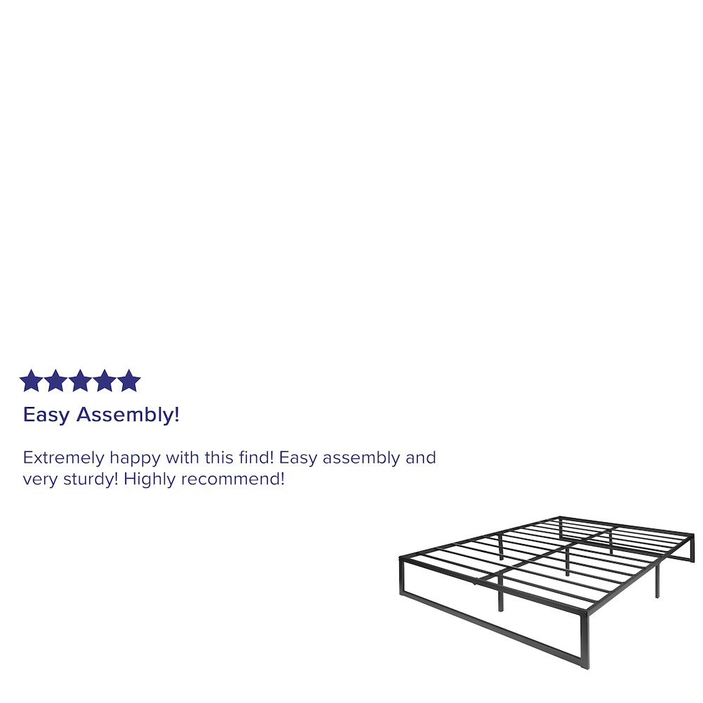Calana  EverRest Queen 14-Inch Metal Bed Frame Minimalist Platform Base with Noise-Free Support