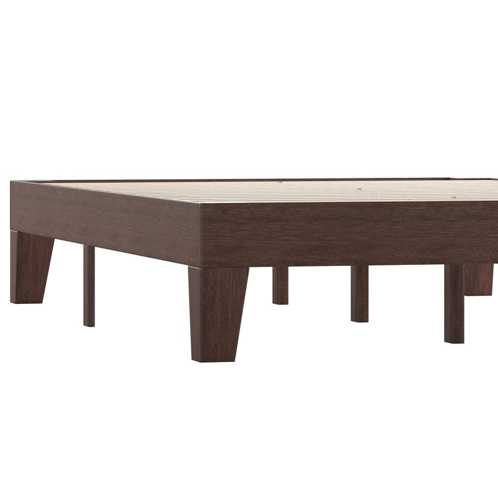 Wood Full Platform Bed with Wooden Support Slats, No Box Spring Required