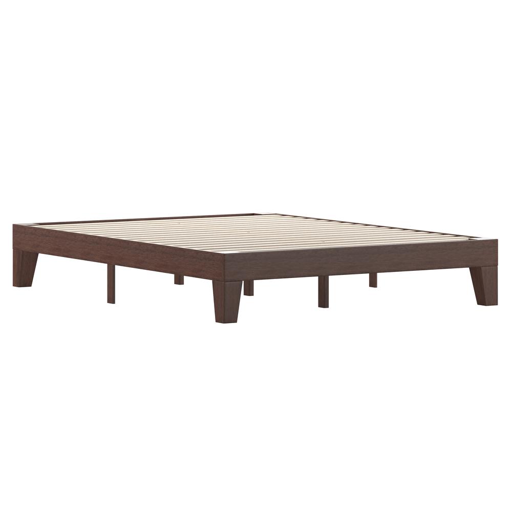 Wood Queen Platform Bed with Wooden Support Slats, No Box Spring Required