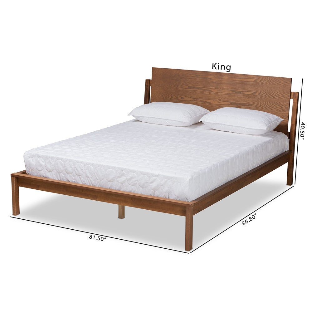 Giuseppe Walnut Brown Finished King Size Platform Bed