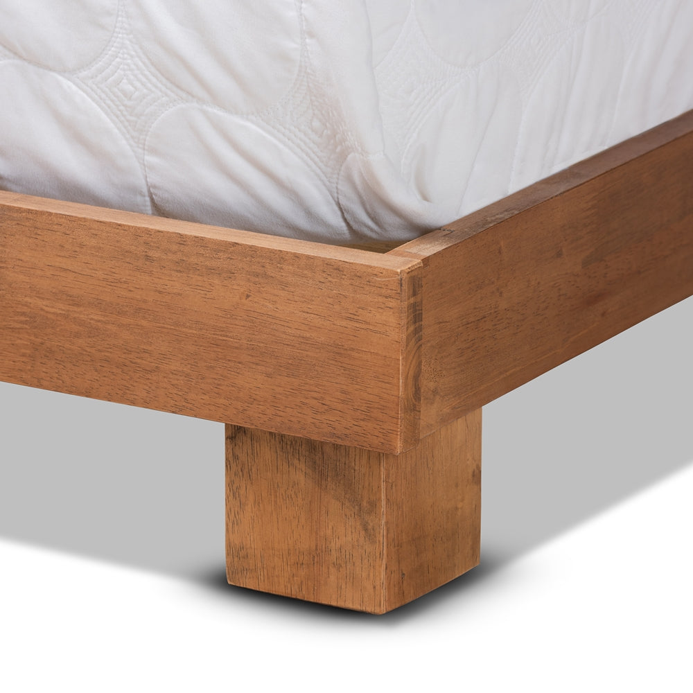 Haines Walnut Brown Finished Wood Queen Size Platform Bed