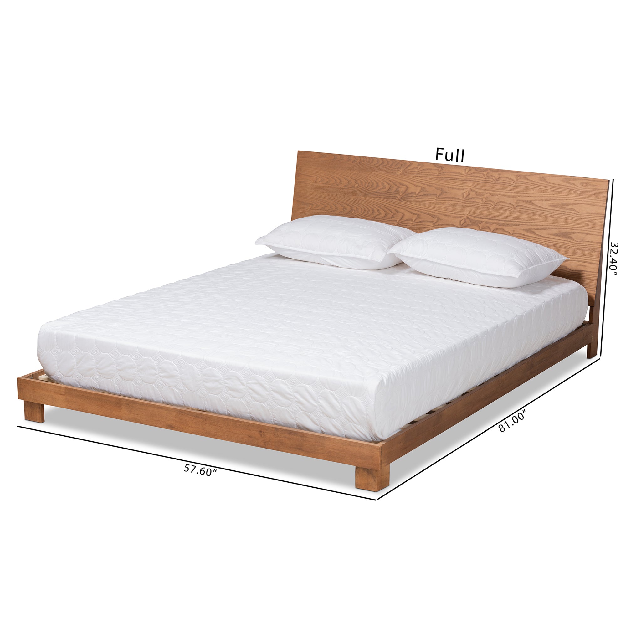 Haines Modern And Contemporary Walnut Brown Finish Wood King Size Bed