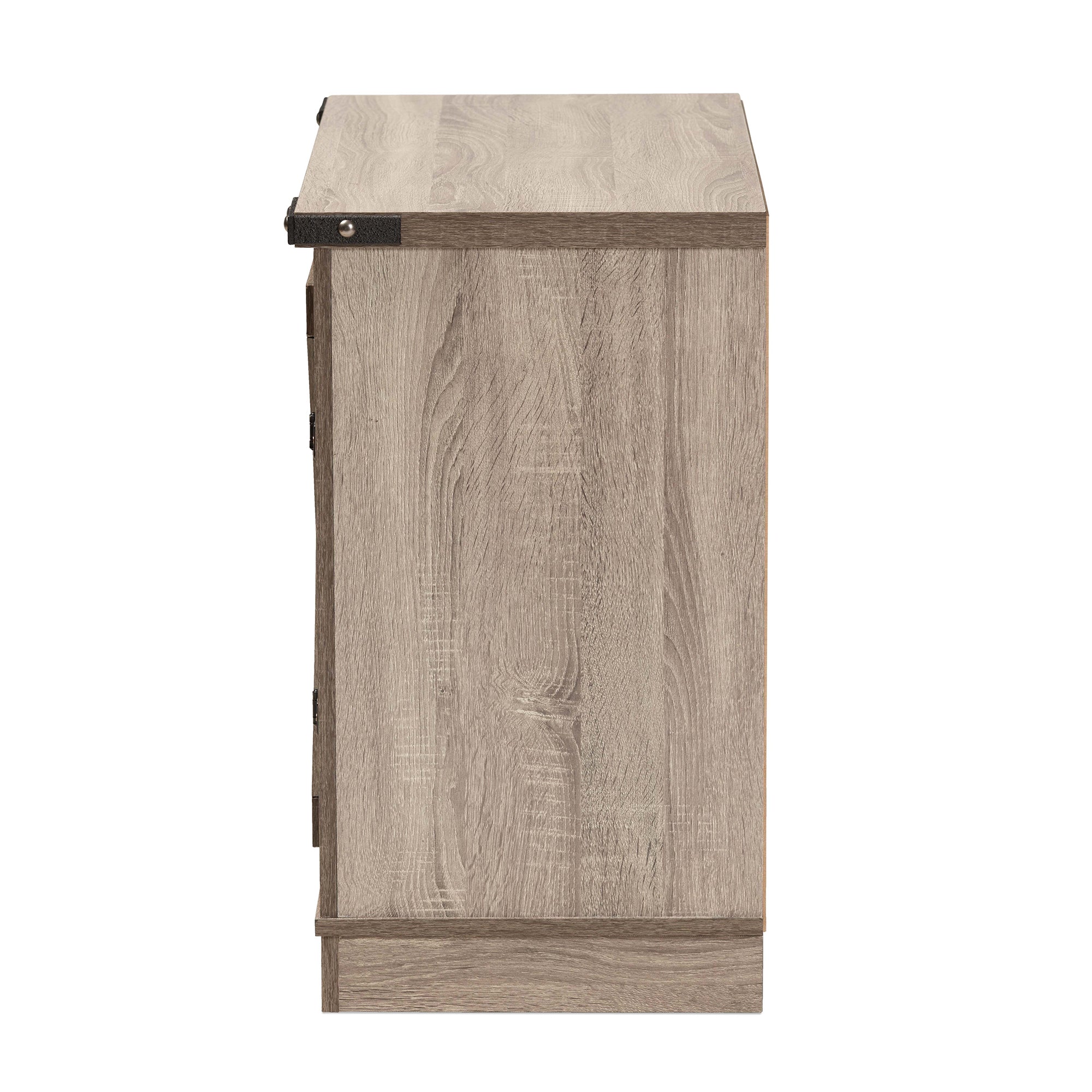 Wayne Modern Contemporary Farmhouse Oak Brown Finished Wood 2-Door Shoe Storage Cabinet