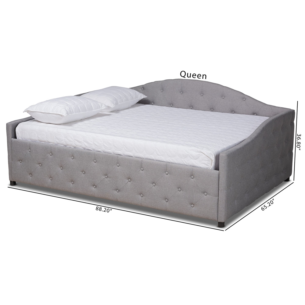 Becker Transitional Grey Fabric Upholstered Queen Size Daybed