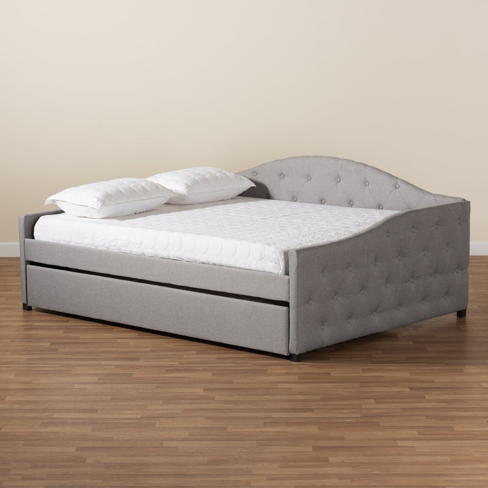 Becker Transitional Beige Fabric Upholstered Full Size Daybed