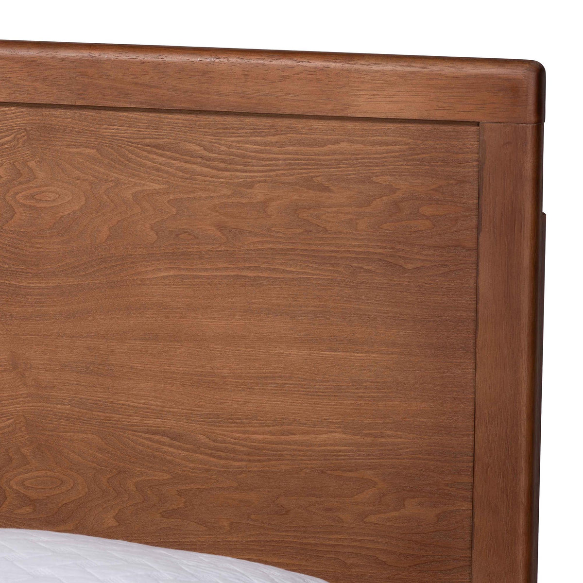 Jiro Platform Bed - Mid-Century Modern Wood Bed Frame with Panel Headboard and Angled Legs for Bedroom or Guest Room, King