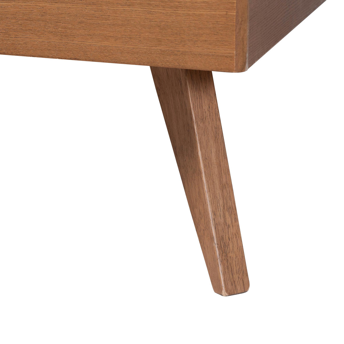 Jiro Platform Bed - Mid-Century Modern Wood Bed Frame with Panel Headboard and Angled Legs for Bedroom or Guest Room, King
