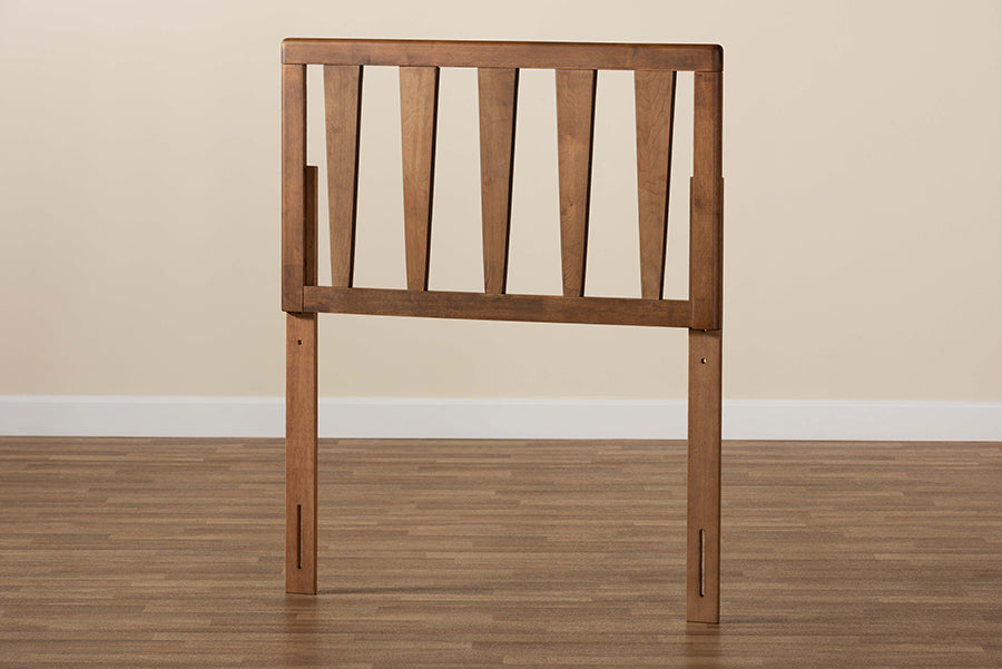 Duncan Modern and Contemporary Ash Walnut Finished Wood Twin Size Headboard