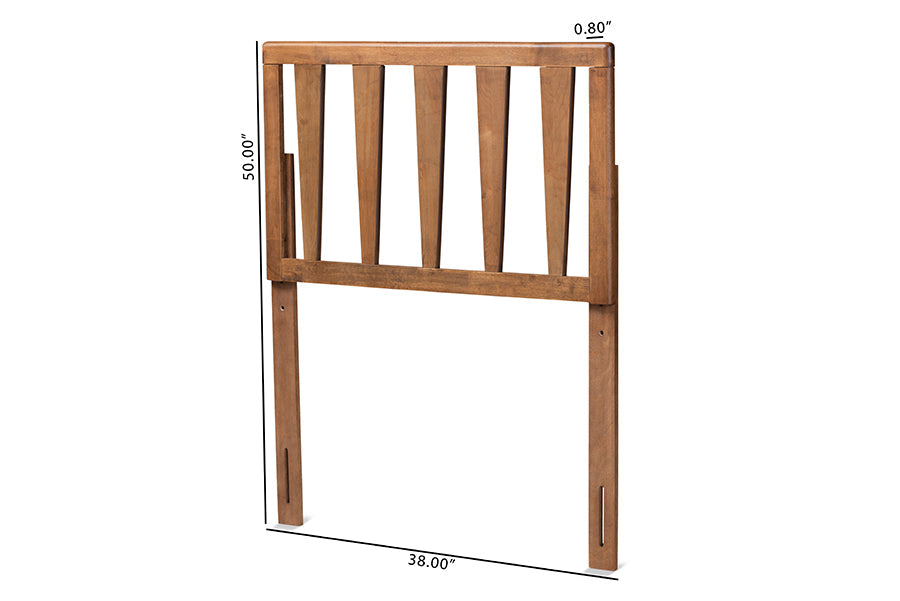 Duncan Modern and Contemporary Ash Walnut Finished Wood Twin Size Headboard