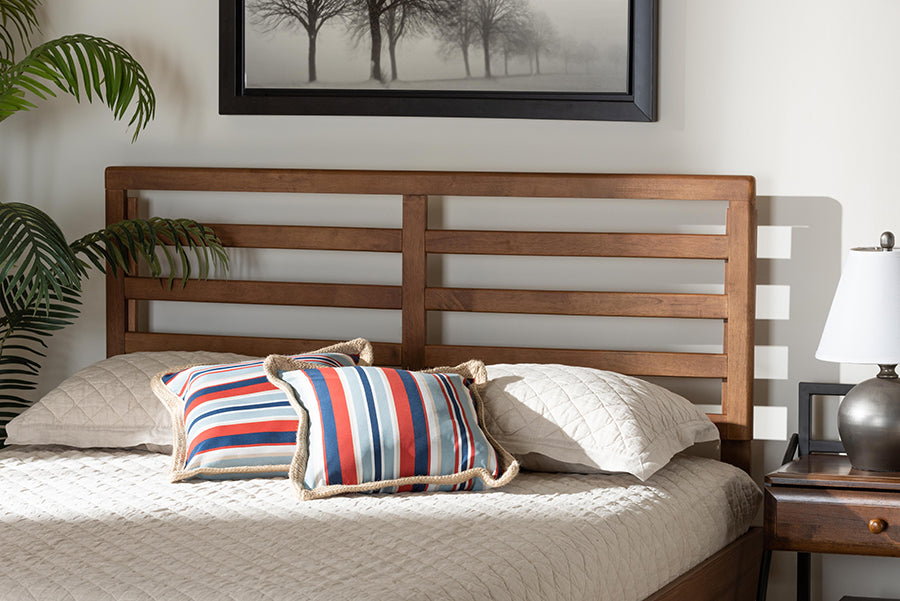 Akemi Modern and Contemporary Ash Walnut Finished Wood Full Size Headboard