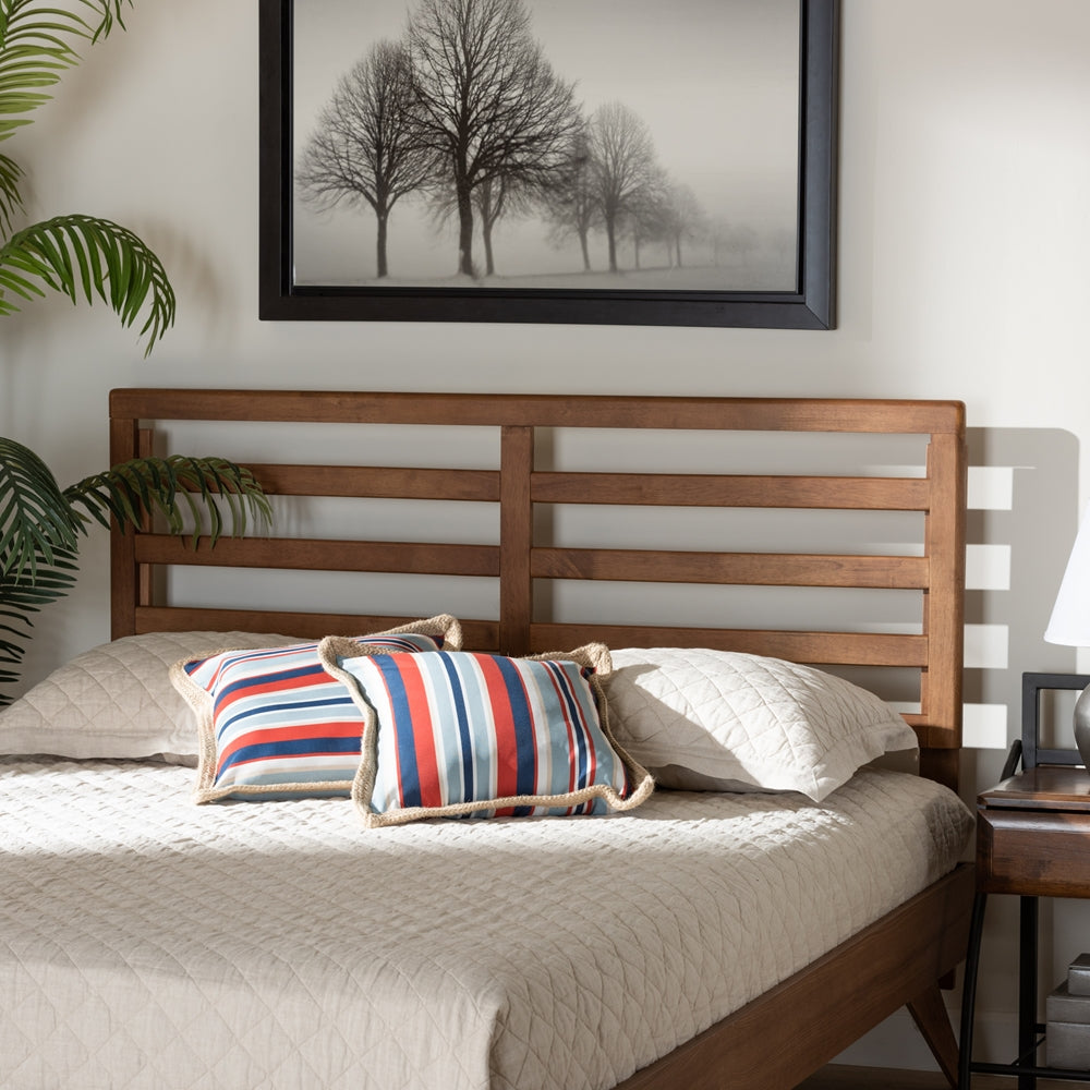 Akemi Modern and Contemporary Ash Walnut Finished Wood Full Size Headboard