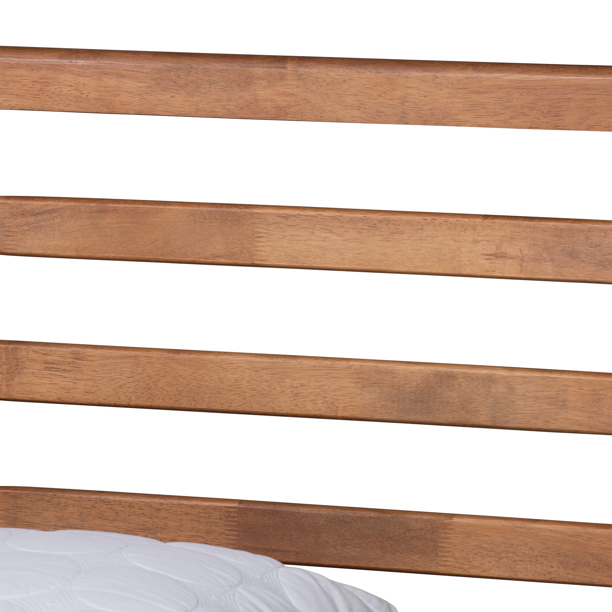 Shiro Mid-Century Modern Ash Walnut Finished Wood King Size Platform Bed