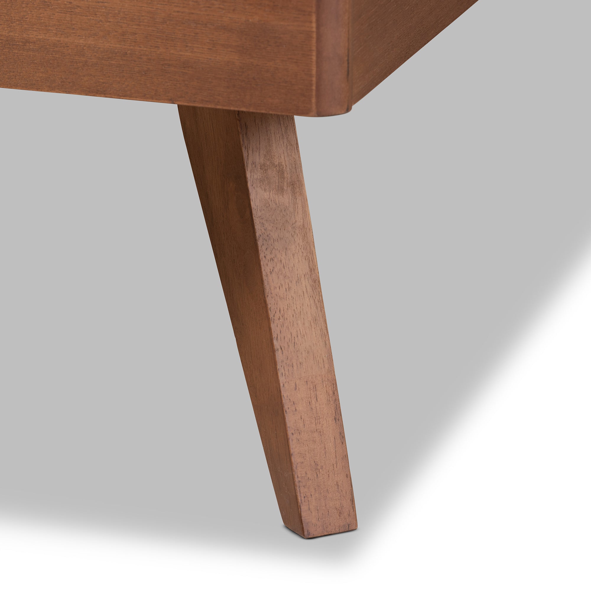 Shiro Mid-Century Modern Ash Walnut Finished Wood King Size Platform Bed