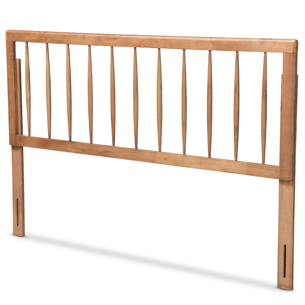 Valin Modern and Contemporary Ash Walnut Finished Wood Queen Size Headboard
