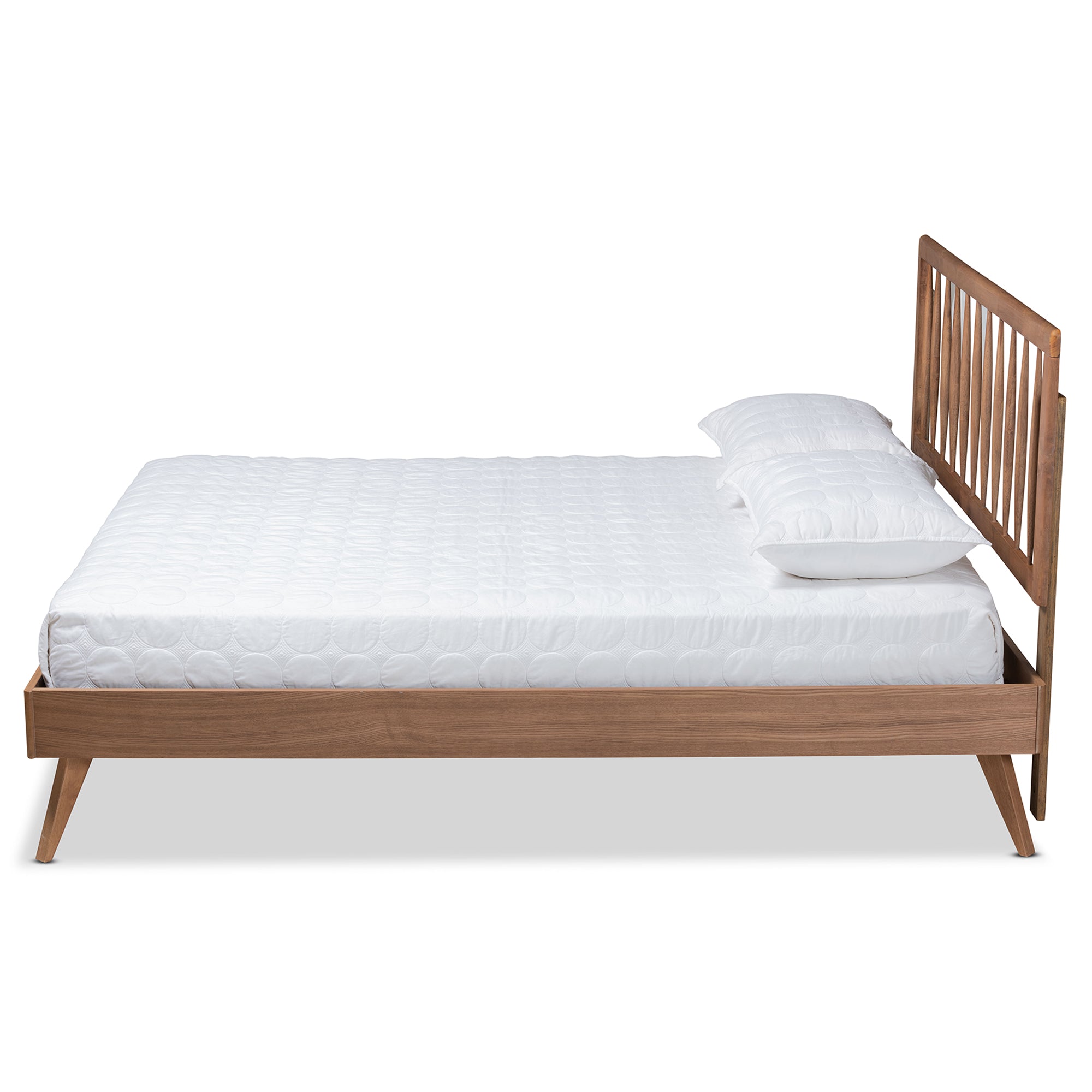 Toru Mid-Century Modern Ash Walnut Finished Wood Full Size Platform Bed