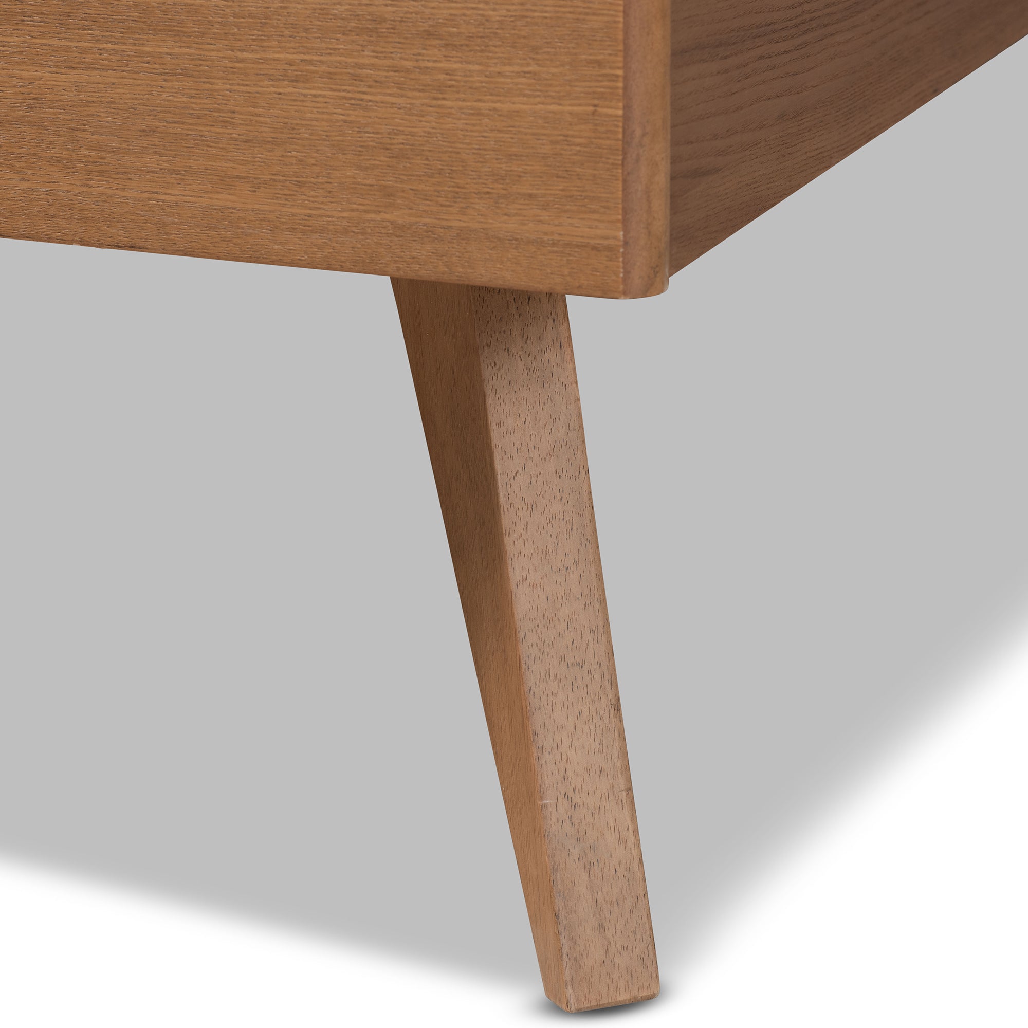 Toru Mid-Century Modern Ash Walnut Finished Wood Full Size Platform Bed