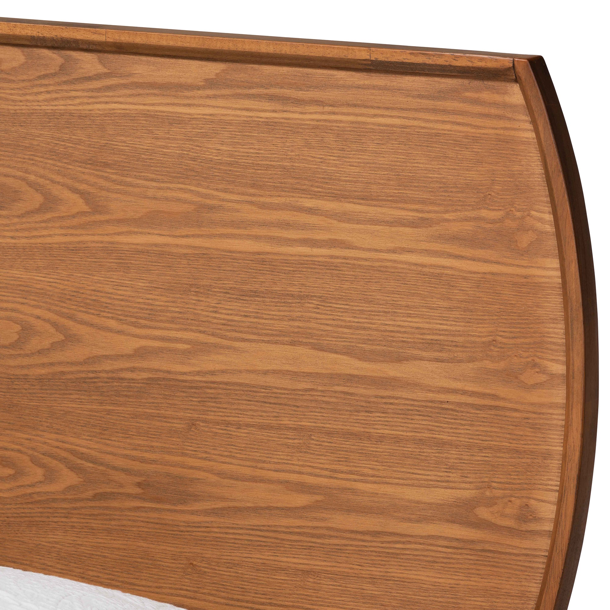 Averi Aimi Twin Platform Bed in Walnut Brown Wood – Mid-Century Modern Design with Slatted Base