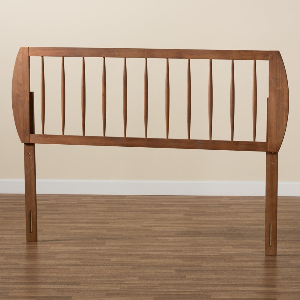 Norman Modern and Contemporary Transitional Ash Walnut Finished Wood King Size Headboard