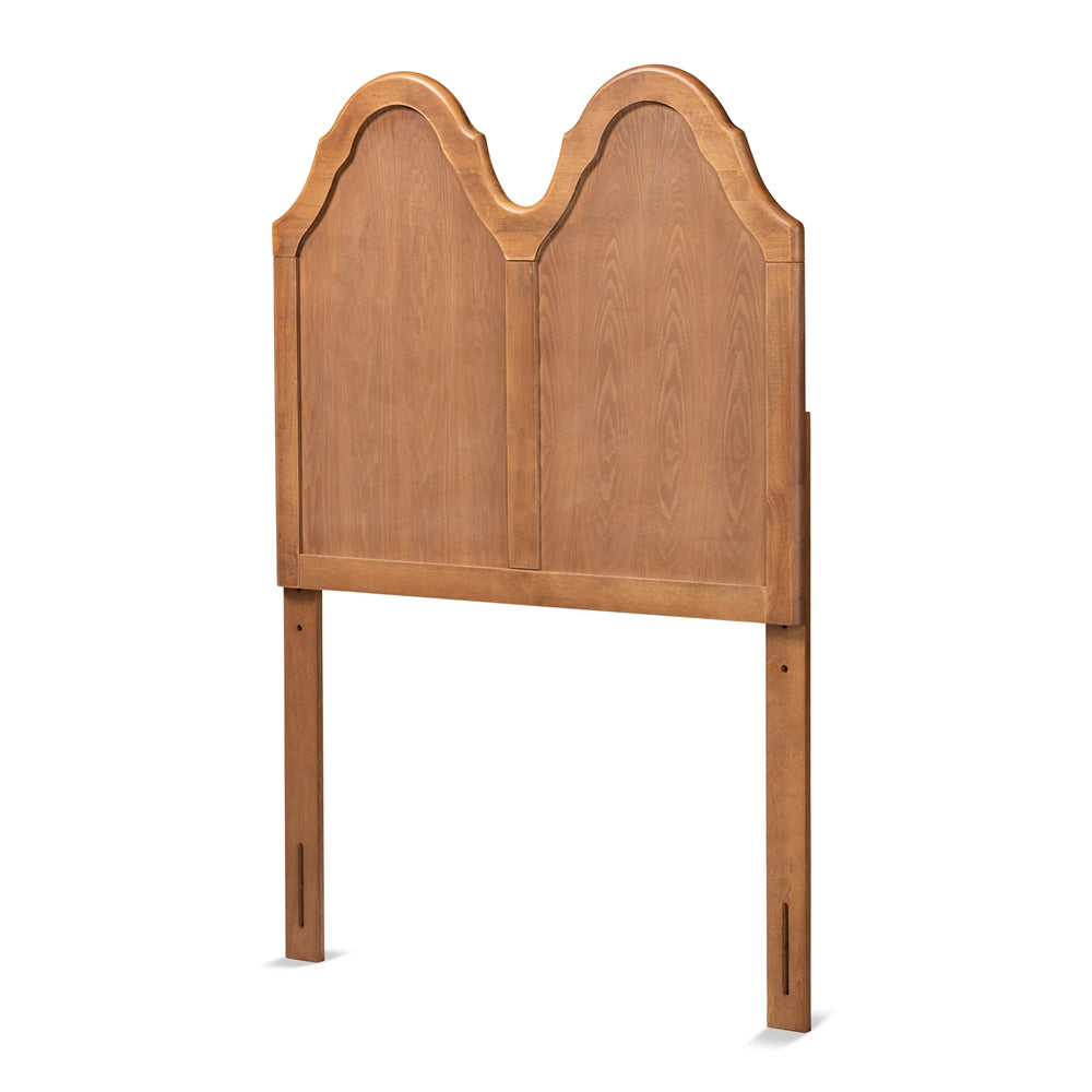 Tobin Vintage Classic and Traditional Ash Walnut Finished Wood Twin Size Arched Headboard