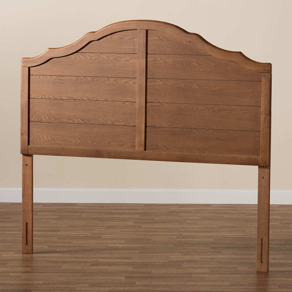 Clive Vintage Traditional Farmhouse Ash Walnut Finished Wood King Size Headboard