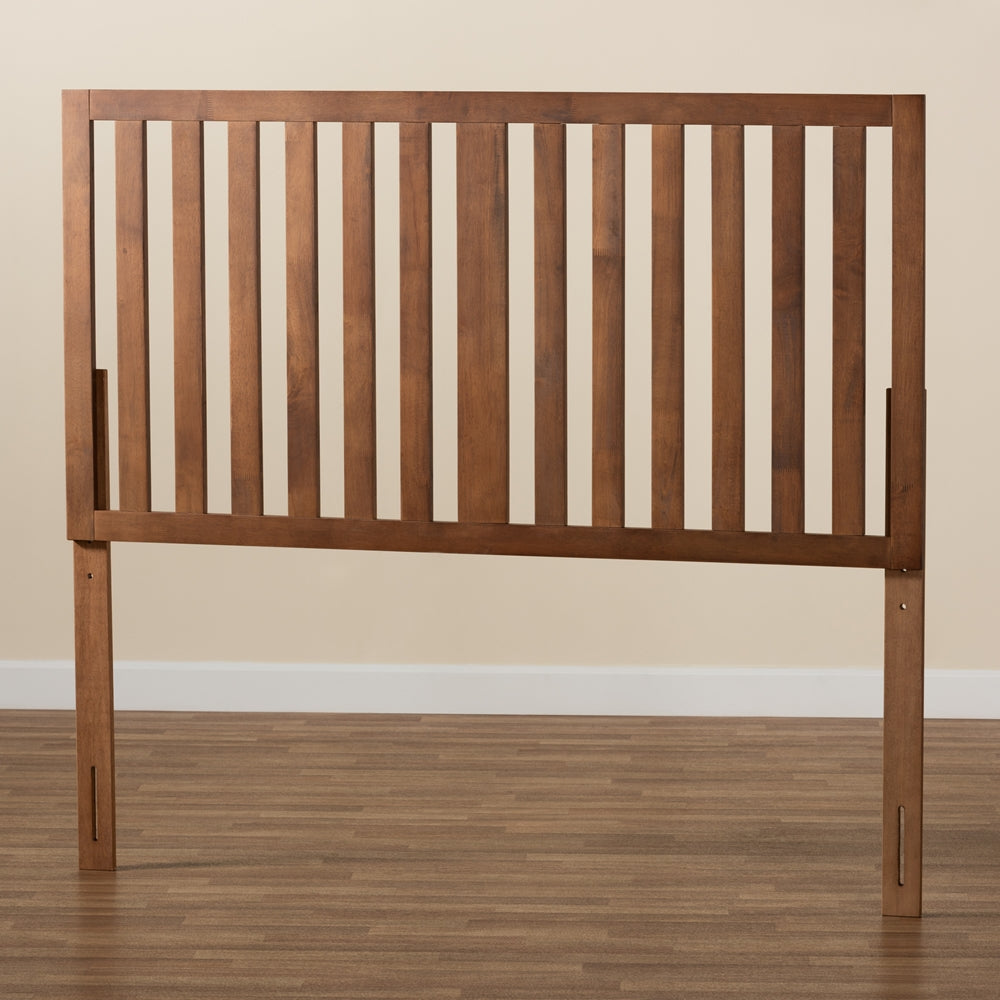 Oren Modern and Transitional Ash Walnut Finished Wood Queen Size Headboard