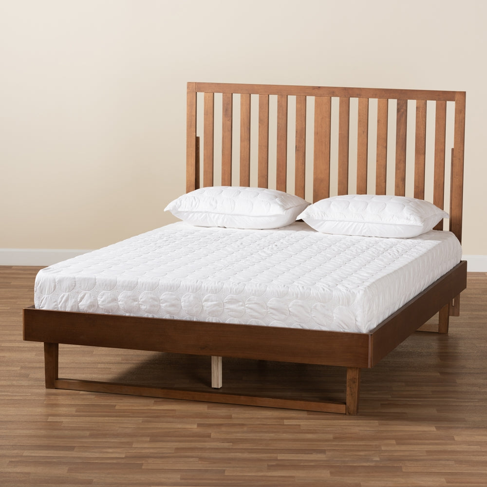 Marin Walnut Brown Finished Wood Full Size Platform Bed