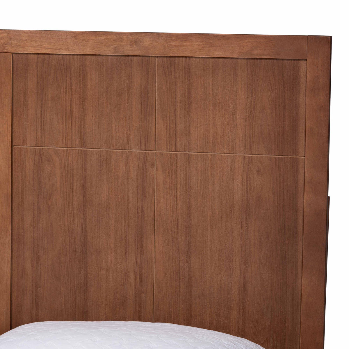 Noela Platform Bed - Mid-Century Modern Wood Bed Frame with Panel Headboard and Angled Legs for Bedroom or Guest Room, King