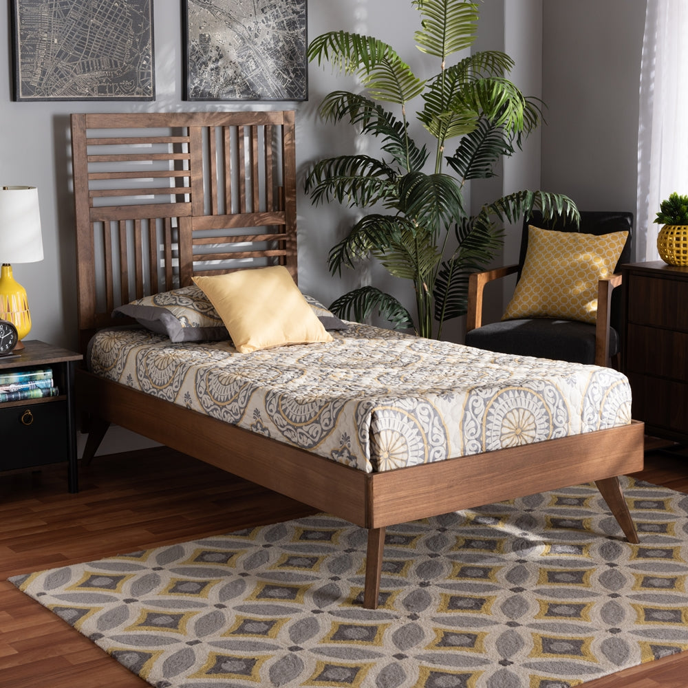 Gemma Walnut Brown Finished Wood Twin Size Platform Bed