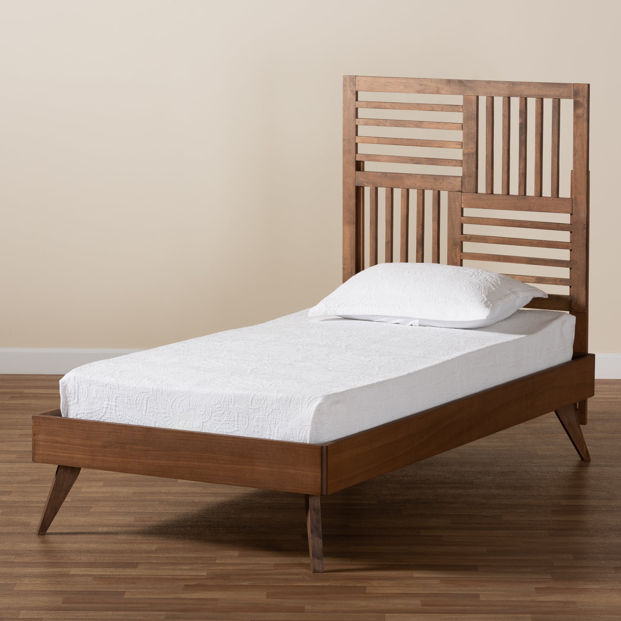 Gemma Walnut Brown Finished Wood Twin Size Platform Bed