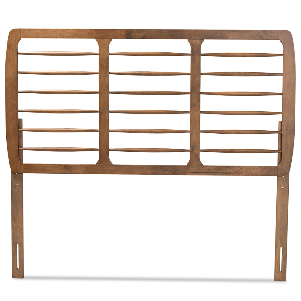 Carolyn Mid-Century Modern Ash Walnut Finished Wood Full Size Headboard