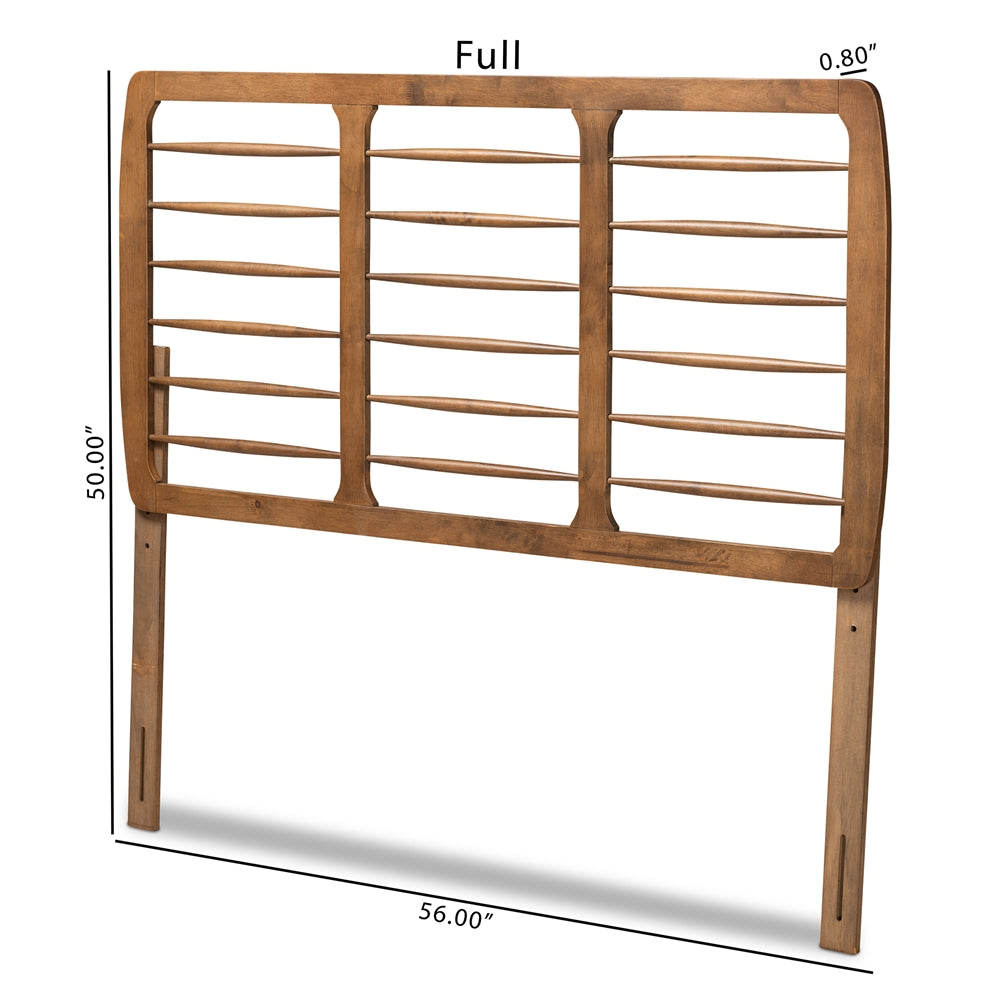 Carolyn Mid-Century Modern Ash Walnut Finished Wood Full Size Headboard