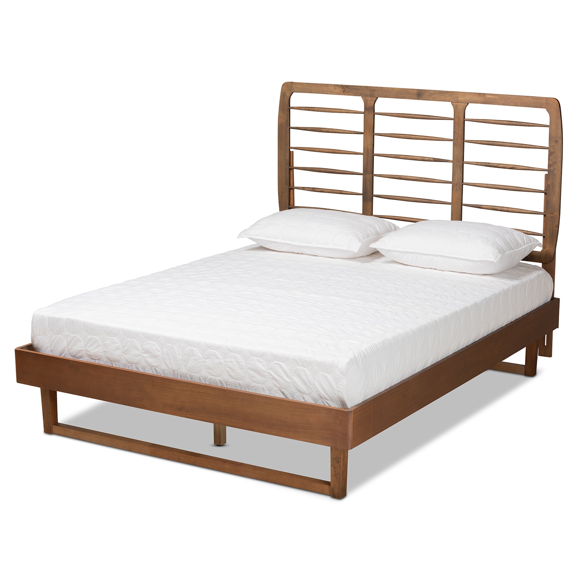Lucie Walnut Brown Finished Wood Queen Size Platform Bed