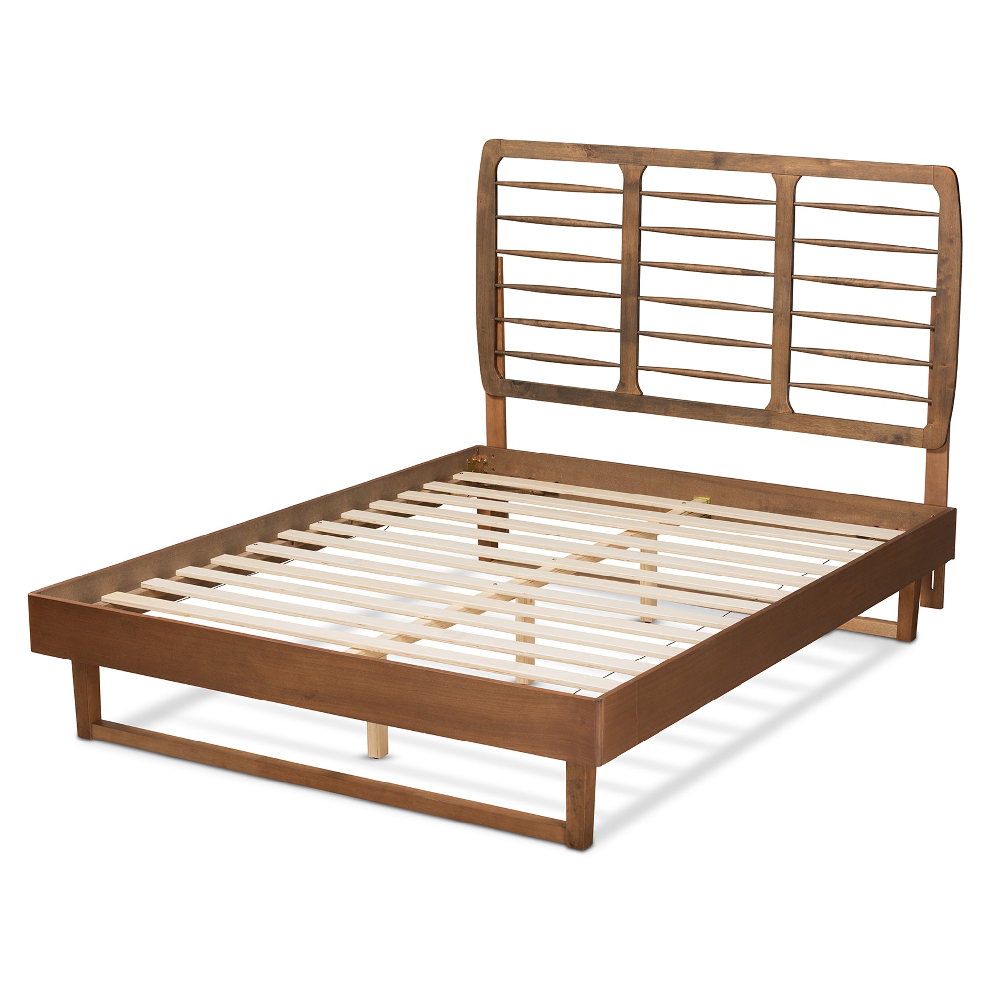 Lucie Walnut Brown Finished Wood Queen Size Platform Bed