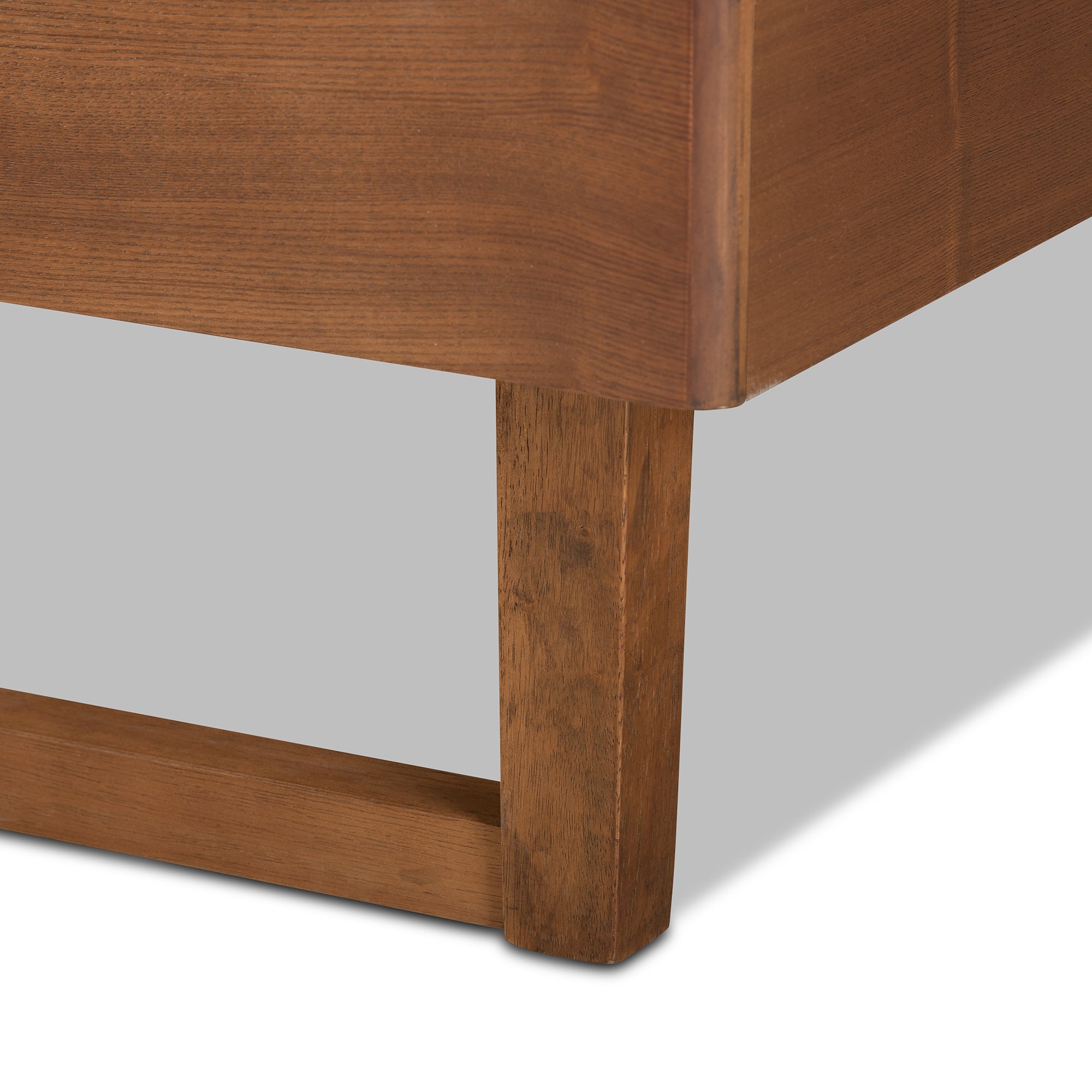 Lucie Walnut Brown Finished Wood Queen Size Platform Bed