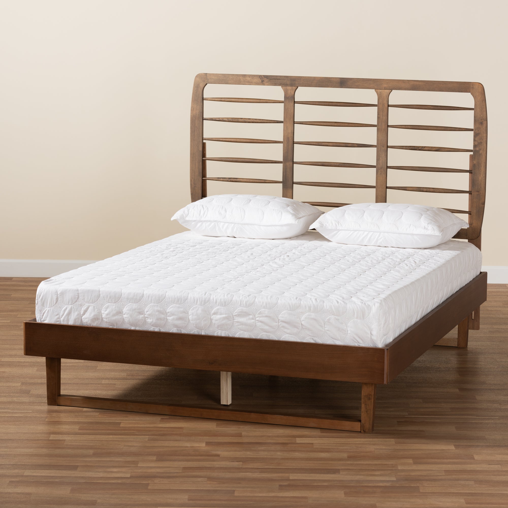 Lucie Walnut Brown Finished Wood Full Size Platform Bed