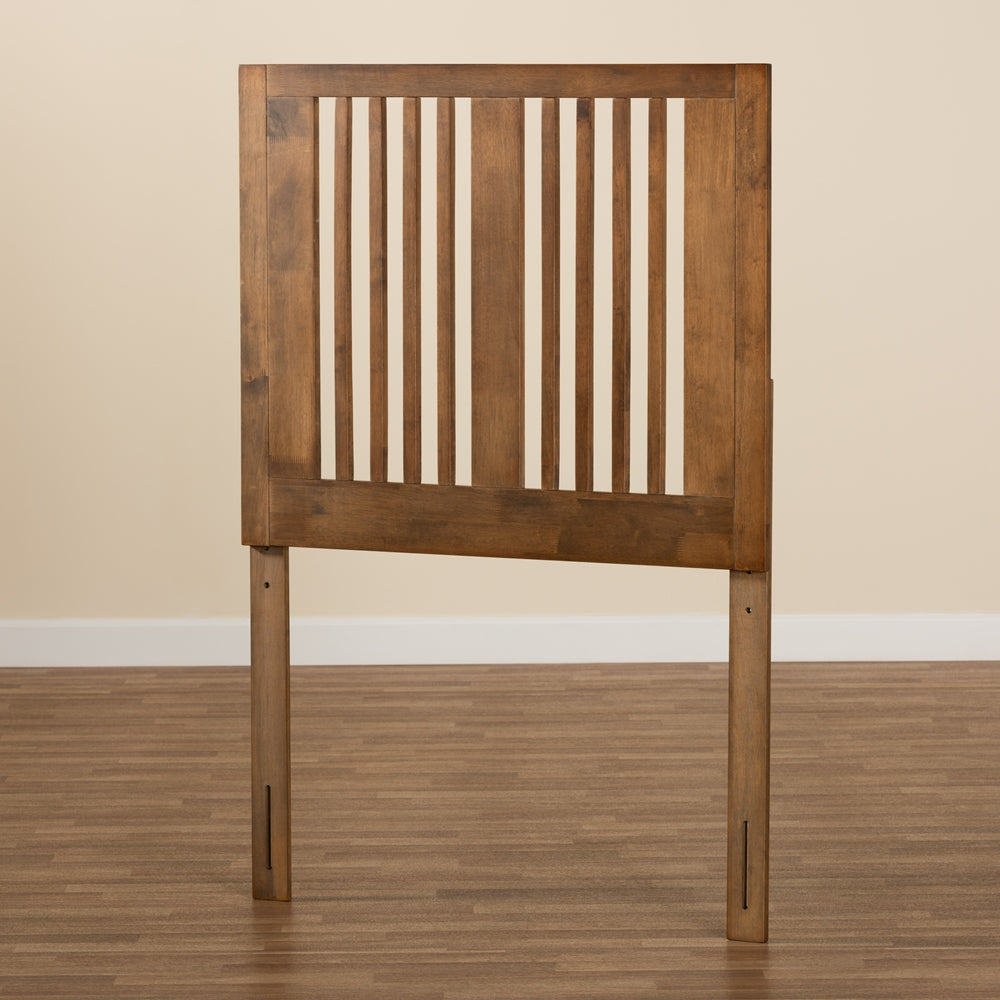 Harena Modern and Contemporary Transitional Ash Walnut Finished Wood Twin Size Headboard