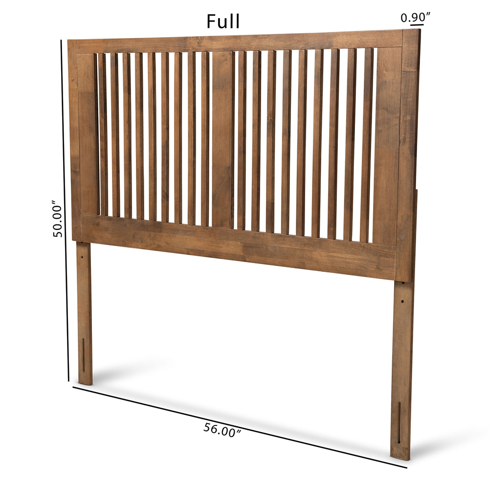 Harena Modern and Contemporary Transitional Ash Walnut Finished Wood Full Size Headboard
