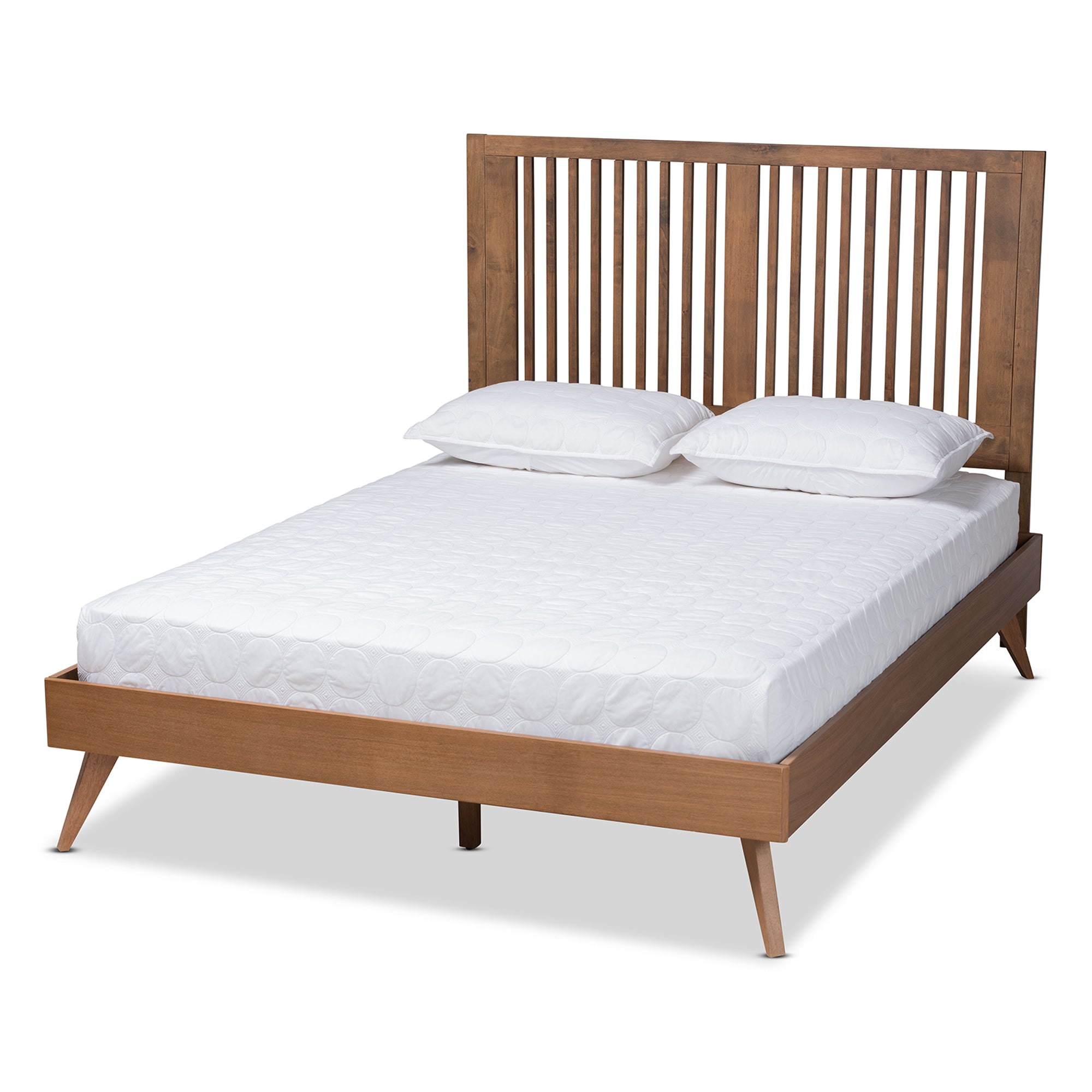 Takeo Ash Walnut Finished Wood Queen Size Platform Bed
