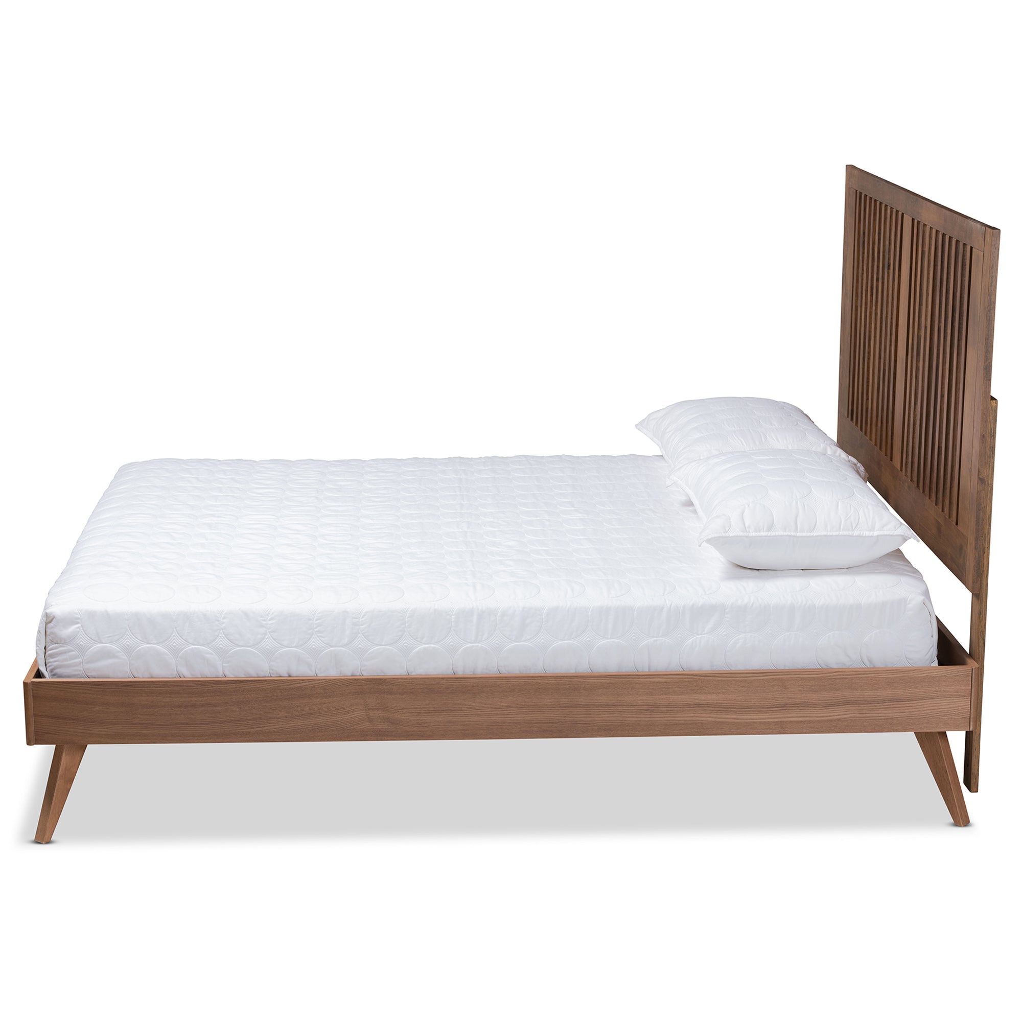 Takeo Ash Walnut Finished Wood Queen Size Platform Bed