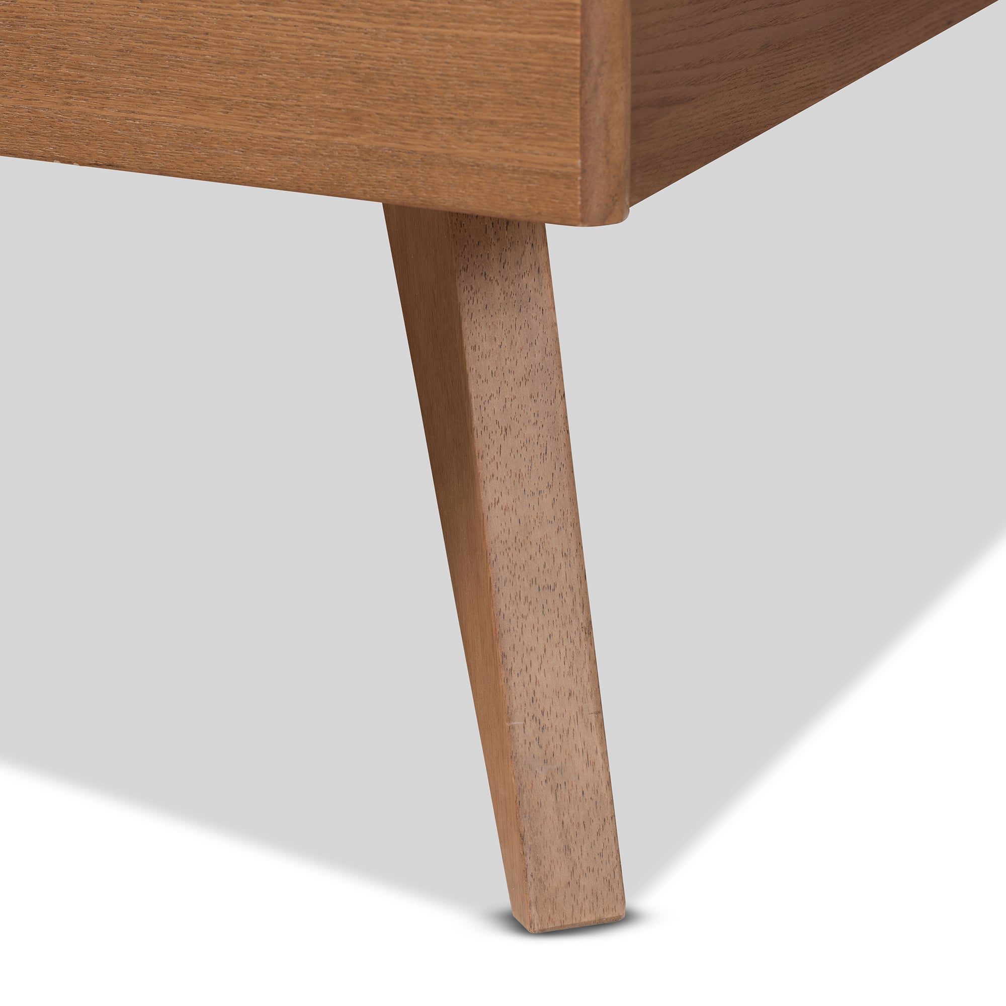 Takeo Ash Walnut Finished Wood Queen Size Platform Bed