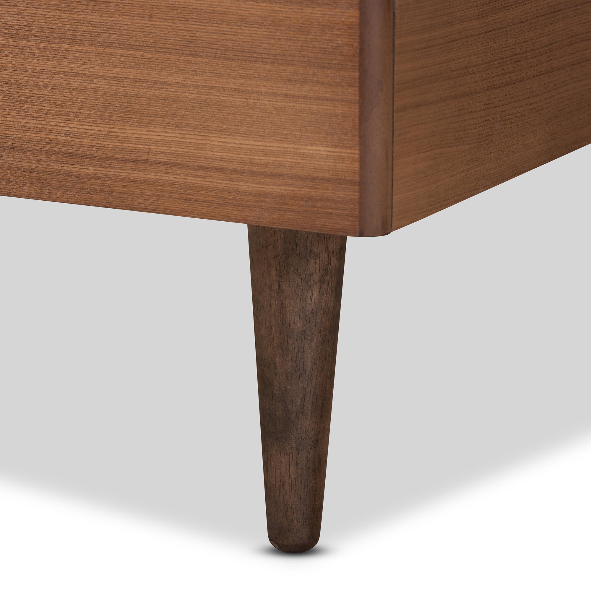 Nicola Ash Walnut Finished Wood Twin Size Platform Bed