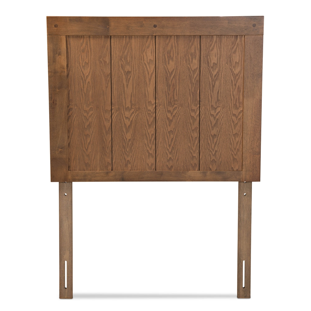 Patwin Modern and Contemporary Transitional Ash Walnut Finished Wood Twin Size Headboard