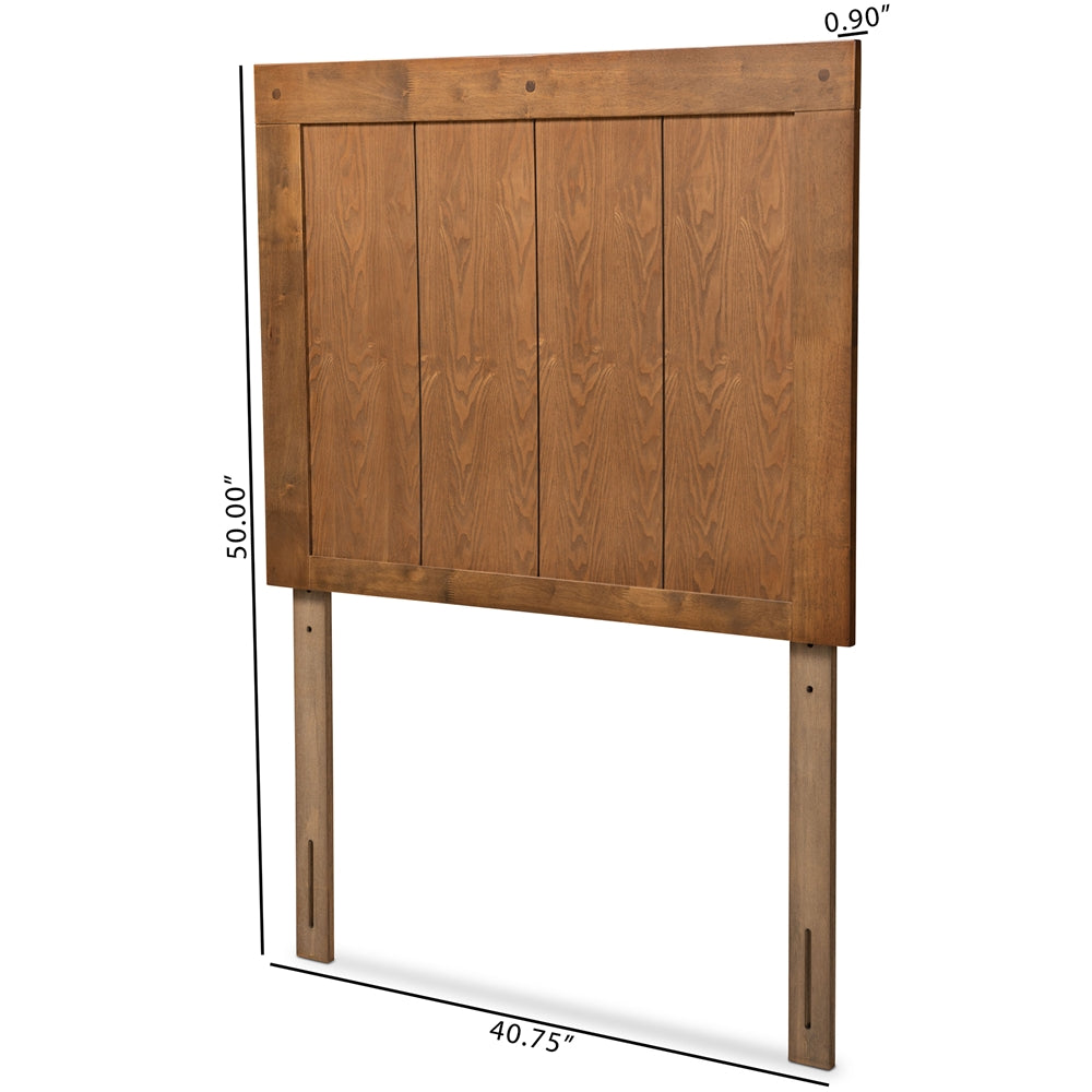 Patwin Modern and Contemporary Transitional Ash Walnut Finished Wood Twin Size Headboard