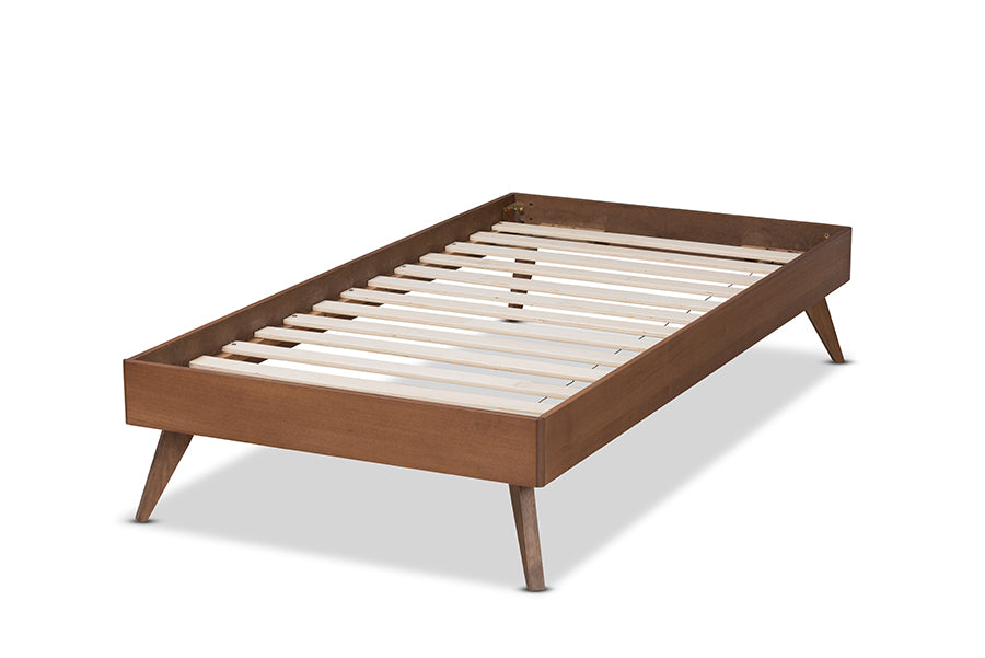 Lissette Ash Walnut Finished Wood Twin Size Platform Bed Frame