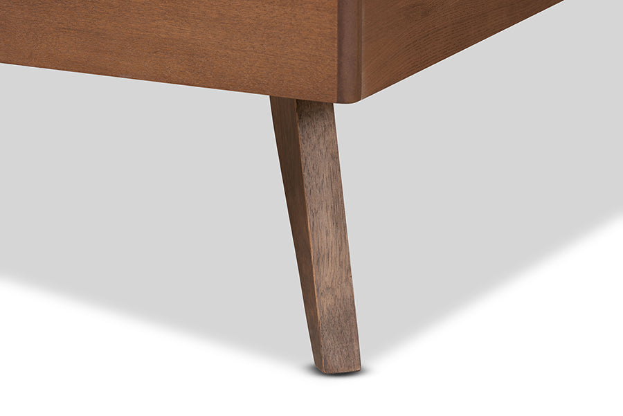 Lissette Ash Walnut Finished Wood Twin Size Platform Bed Frame