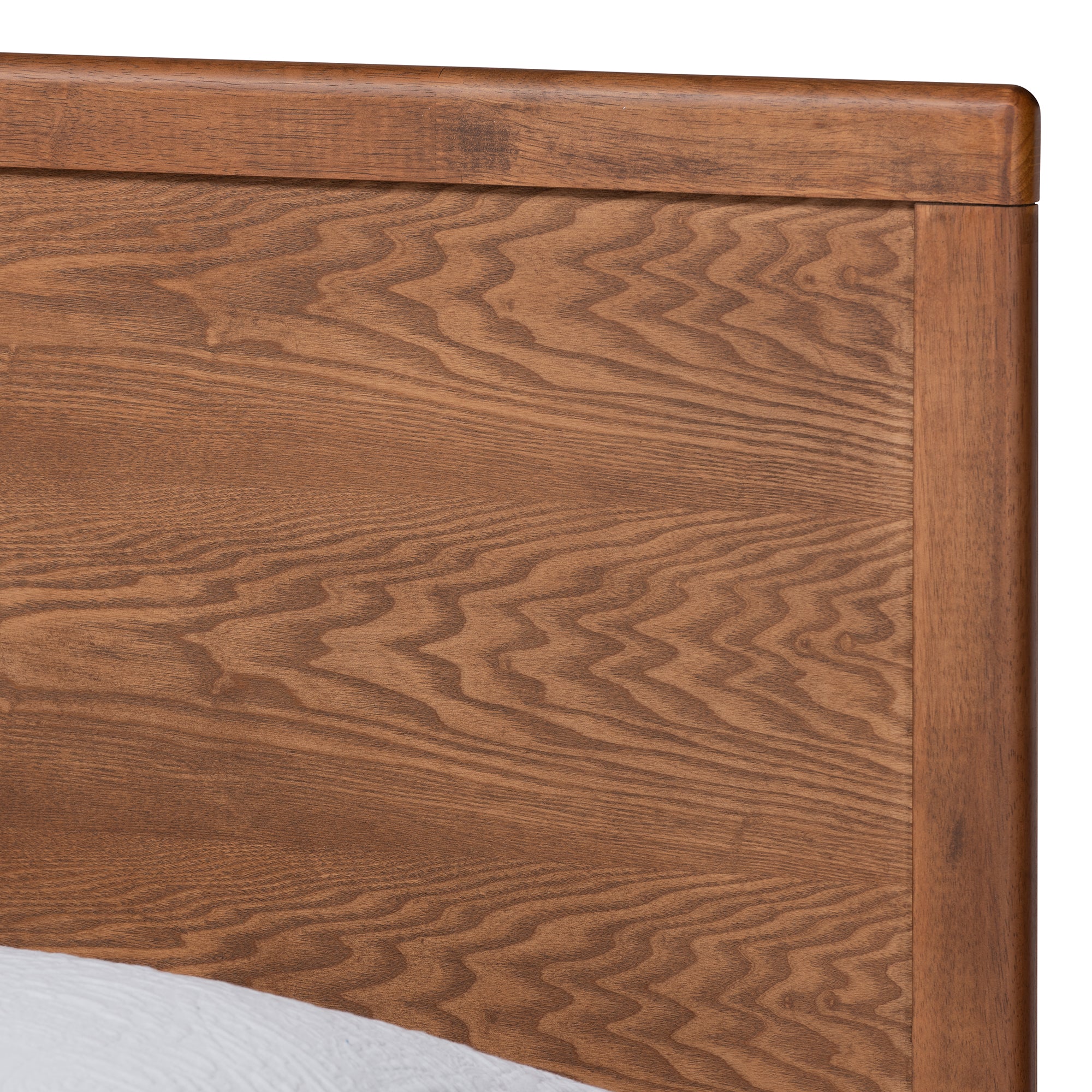 Hiro Mid-Century Modern Walnut Brown Finished Wood Twin Size Platform Bed