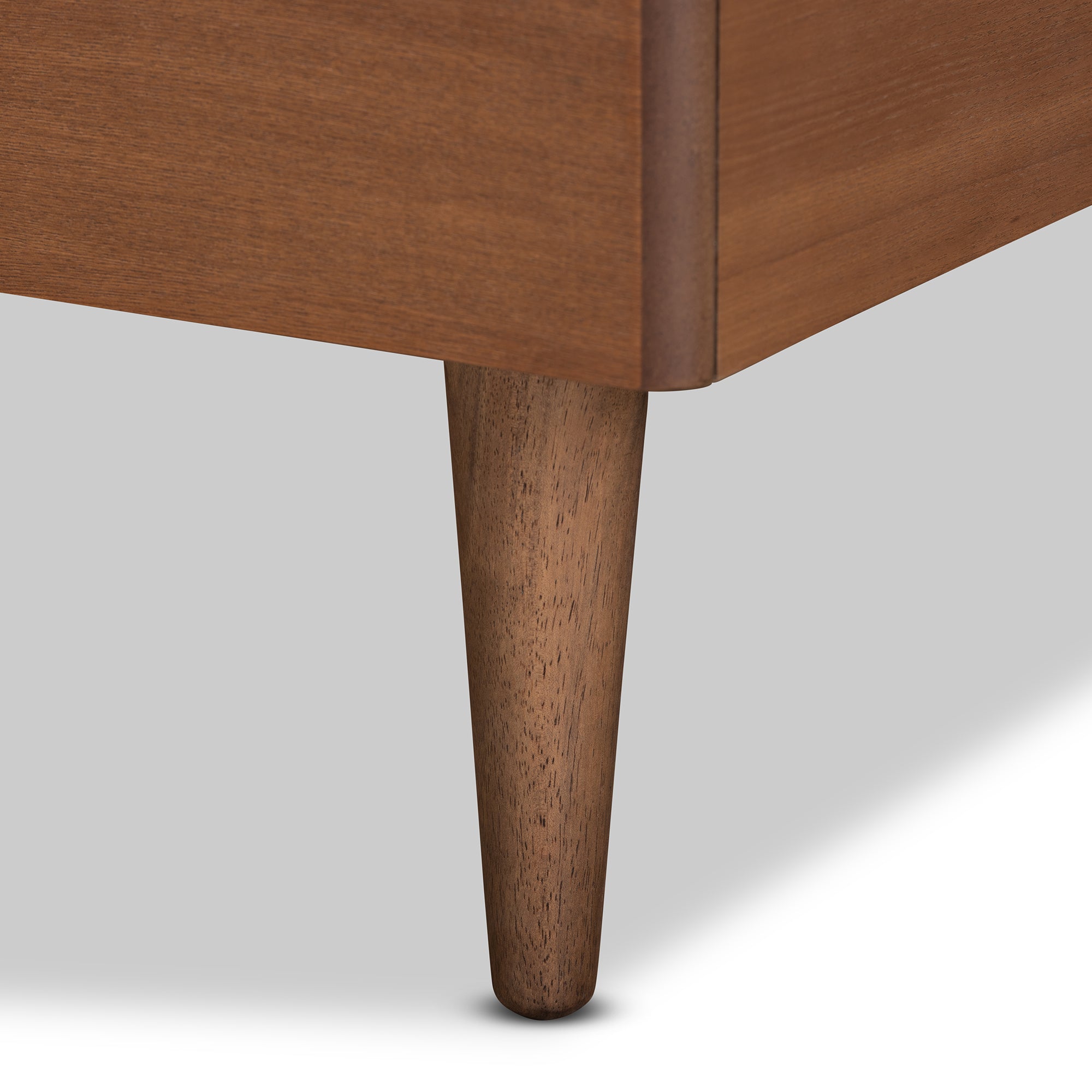 Hiro Mid-Century Modern Walnut Brown Finished Wood Twin Size Platform Bed