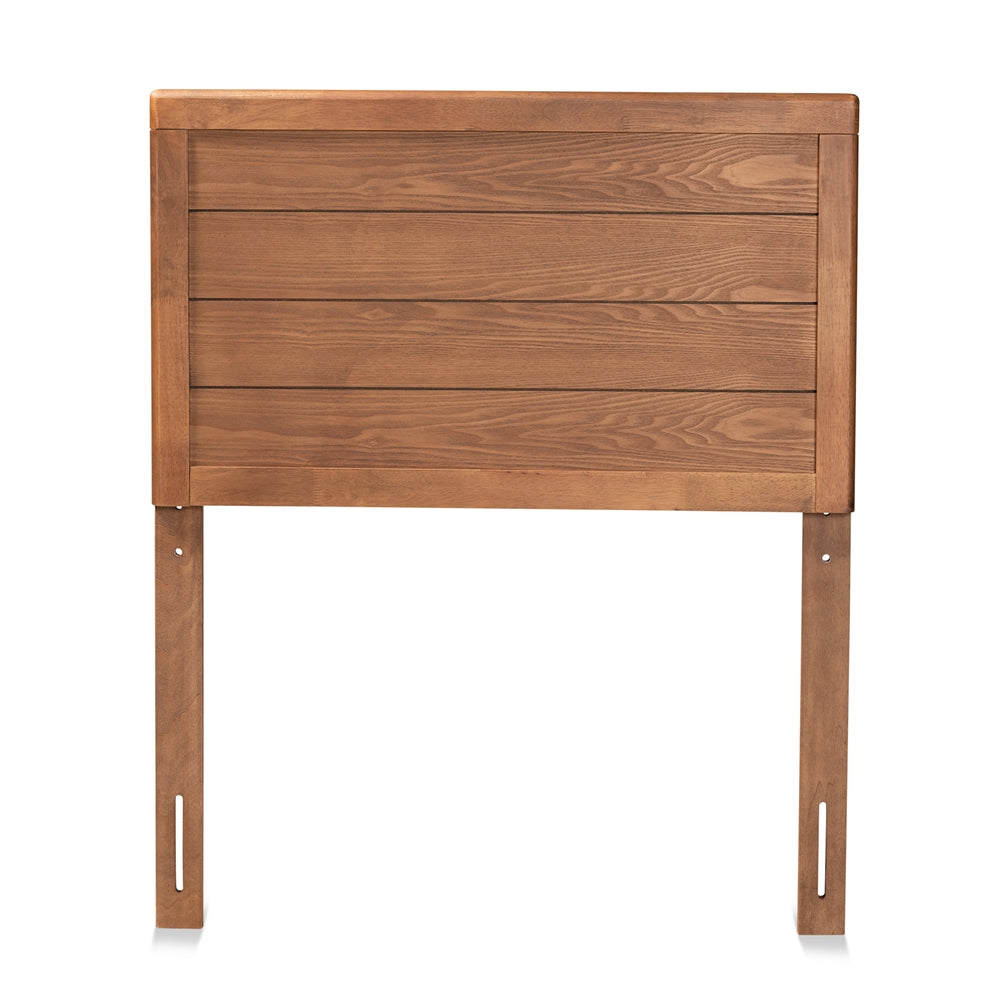 Seren Mid-Century Modern Walnut Brown Finished Wood Twin Size Headboard